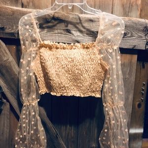 Very cute little stretch tube top with sleeves